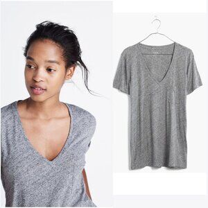 Madewell - Whisper Cotton V-Neck Pocket Tee Short Sleeve 04346 | Size Medium